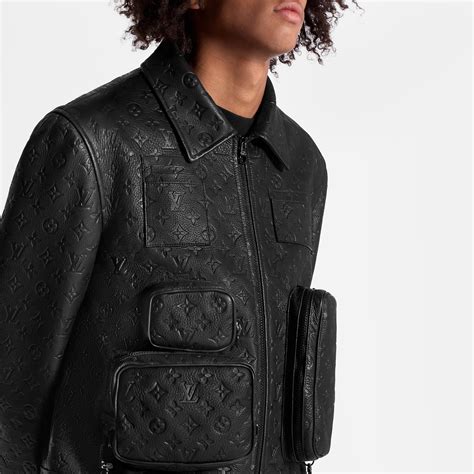 louis vuitton leather monogram jacket|monogram embossed utility jacket.